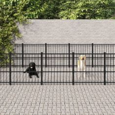 Greatstore acél kültéri kutyakennel 14,11 m²