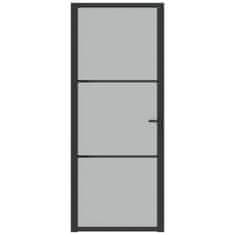 Greatstore fekete matt üveg és alumínium beltéri ajtó 83 x 201,5 cm