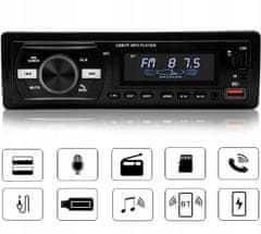 Dexxer 1DIN autórádió 4x50W MP3 2x USB 3.0 Bluetooth 12V