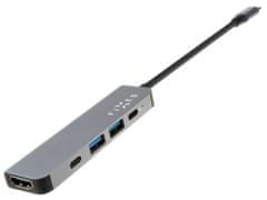 FIXED 5 portos alumínium USB-C Mini HUB laptopokhoz és táblagépekhez, FIXHU-MN-GR szürke