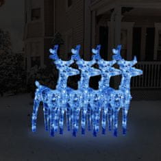 shumee 4 db akril karácsonyi rénszarvas 160 kék LED-del