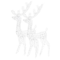 shumee 2 db hideg fehér fényű akril karácsonyi rénszarvasdísz 120 cm