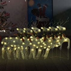 shumee 6 db karácsonyi rénszarvas 120 aranyszínű LED-del