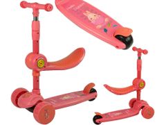 shumee Tricikli Scooter Balance Saddle Pink Zene LED-ek Nyúl