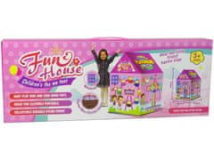 Lean-toys Gyermek vidámház sátor rózsaszín 123 cm x 82 cm