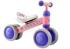 shumee Bello Balance kerékpár dupla kerekekkel, rózsaszín