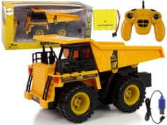 Lean-toys Dömper teherautó építés 2.4G R/C sárga 1:12 Sound
