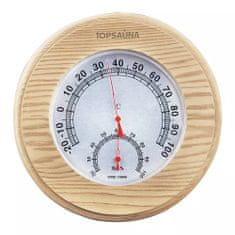 Topsauna Fa hőmérő higrométerrel szaunához RING - Fenyő
