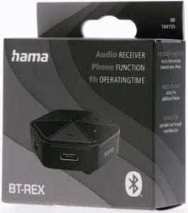 Hama bt rex modern hordozható Bluetooth vevő lipol akkumulátoros handsfree funkció