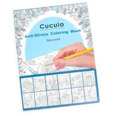 Cuculo zsírkréták görgős tokban, hegyezővel és hosszabbítóval, 48 db, kék, INGYENES anti-stressz kifestőkönyvvel