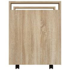 shumee sonoma-tölgy szerelt fa asztal-kocsi 60 x 45 x 60 cm