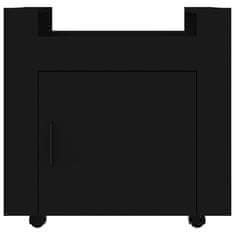 Vidaxl fekete szerelt fa asztal-kocsi 60 x 45 x 60 cm 816609