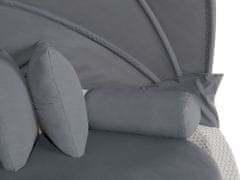 Beliani Fehér rattan strandkosár szürke párnákkal SYLT