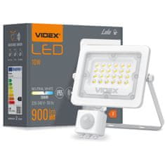 VIDEX LED reflektor PIR 10W 900lm 5000K IP65 fehér LUCA mozgás- és szürkületérzékelővel
