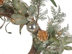 Beliani Arany és zöld karácsonyi koszorú 45 cm HOVILA