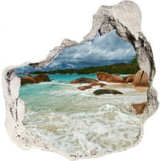Wallmuralia.hu 3d fali matrica lyuk a falban Beach seychelles 100x100 cm