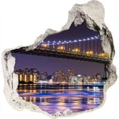 Wallmuralia.hu 3d fali matrica lyuk a falban Bridge new york city 125x125 cm