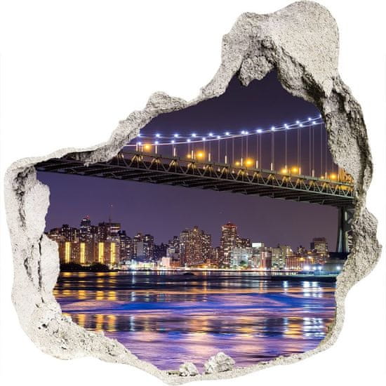 Wallmuralia.hu 3d fali matrica lyuk a falban Bridge new york city