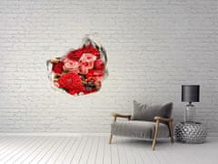 Wallmuralia.hu 3d fali matrica lyuk a falban Piros virágok 75x75 cm