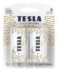 Tesla Batteries D GOLD+ alkáli elem nagy monocellás, 2 db