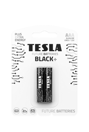 Tesla Batteries AAA BLACK+ alkáli mikroceruza elem, 2 db