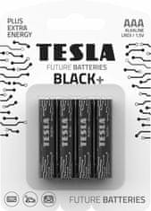 Tesla Batteries AAA BLACK+ alkáli mikroceruza elem, 4 db
