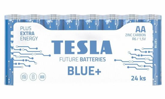 Tesla Batteries AAA BLUE+ cink-szén mikroceruza elemek, 24 db