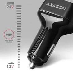AXAGON PWC-PQ38, PD & QUICK autós töltő 38W, 2x port (USB + USB-C), PD3.0/QC3.0/AFC/FCP/Apple