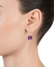 Viceroy Stílusos aranyozott fülbevaló lila kristályokkal 13102E100-57