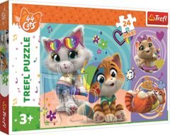 Trefl Puzzle 44 Macskák: Boldog cicák MAXI 24 darab 24 darab