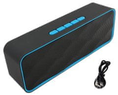 aptel Bluetooth akkumulátoros hangszóró vezeték nélküli USB FM rádió kék
