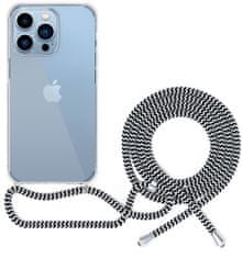 EPICO átlátszó tok zsinórral iPhone 13 mini készülékhez - fekete-fehér, 60210101000021