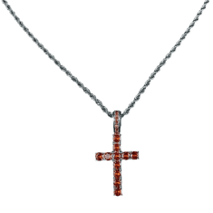IZMAEL Zircon Cross Nyakék-Ezüst/Narancssárga