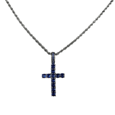 IZMAEL Zircon Cross Nyakék-Ezüst/Kék