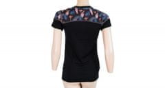 Sensor Női rövid póló MERINO IMPRESS fekete/virágos - M