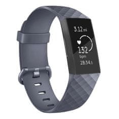 BStrap Silicone Diamond (Small) szíj Fitbit Charge 3 / 4, dark gray