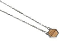 BeWooden női nyaklánc fából készült részletekkel Lini Necklace Hexagon univerzális