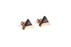 BeWooden Fülbevaló fából készült részletekkel Rose Earrings Triangle egyetemes bézs