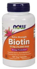 NOW Foods Biotin, 10 mg Extra Strength, 120 Növényi kapszula