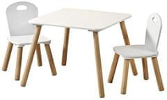 Kesper Gyermekasztal készlet két székkel fehér színben