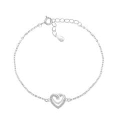 Brilio Silver Romantikus ezüst karkötő szívvel BRC62W
