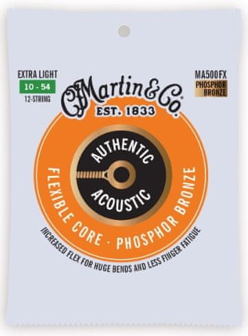 Martin MARTIN Authentic Acoustic Flexible Core 92/8 Phosphor Bronze Custom Light 12-String (010"/054")