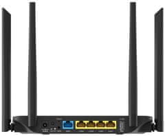 Thomson kétsávos router THWR 1200/ Wi-Fi 802.11a/b/g/n/ac/ 1200 Mbit/s/ 2.4GHz és 5GHz/ 4x LAN/ 1x WAN/ 1x USB/ fekete színű