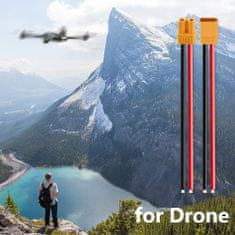 YUNIQUE GREEN-CLEAN 3 pár XT30 csatlakozó, Lipo akkumulátor csatlakozók, szilikon kábellel 100mm 16AWG RC Lipo FPV Drone