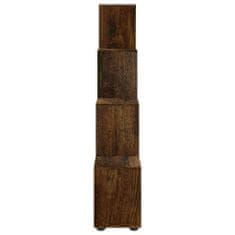 Greatstore füstös tölgyszínű szerelt fa lépcsős könyvespolc 142 cm