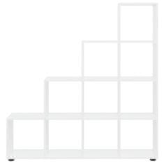 Greatstore magasfényű fehér szerelt fa lépcsős könyvespolc 142 cm