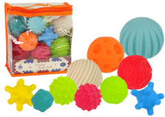 Lean-toys Érzékelő labdák készlet babáknak 10 darab formák színek
