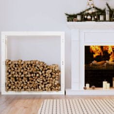 Greatstore fehér tömör fenyőfa tűzifatartó állvány 100x25x100 cm