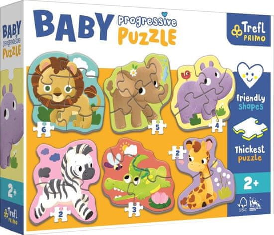 Trefl Puzzle Baby Safari 6v1 (2-6 darab)