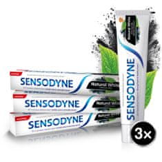 Sensodyne Natural White fogkrém aktív szénnel, 3x75 ml